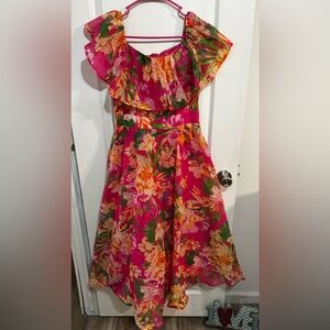 Flying Tomato “Happiest Here” Woven Midi Dress Size M